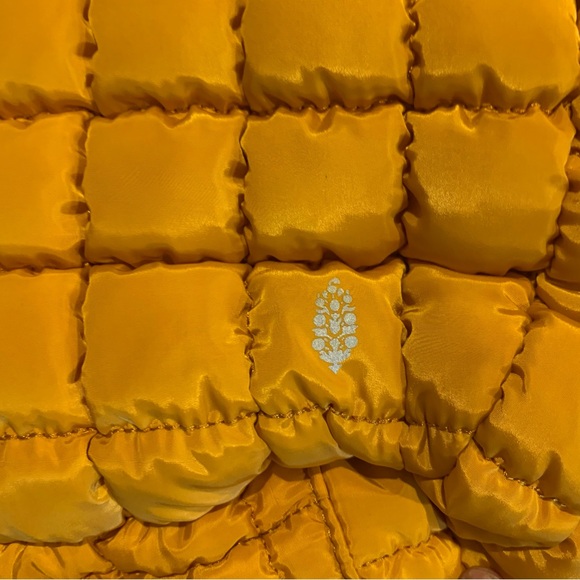 FREE PEOPLE  Quilted Shoulder Bag Mustard Yellow NWOT - Picture 4 of 6